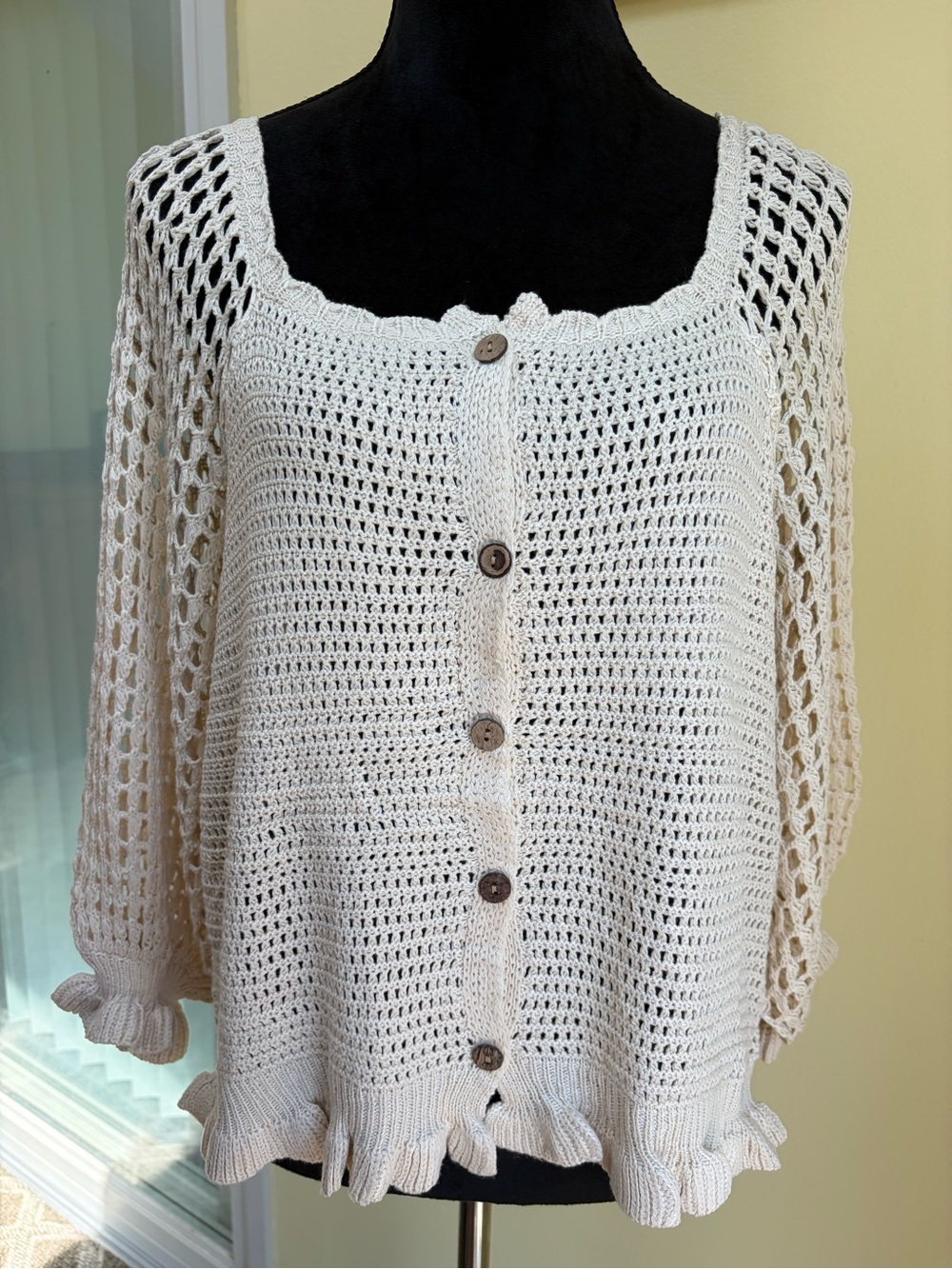 NWT Miracle Crochet Button Front Cardigan